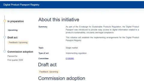 European Commission Prepares Draft Rules for Digital Product Passport Registry