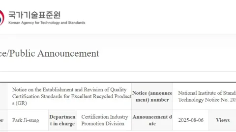Korea Updates Excellent Recycling (GR) Product Certification Standards