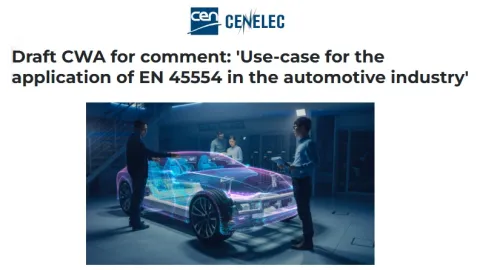 Draft on Applying EN 45554 Repairability Concepts in Automotive Electronics Open for Comment