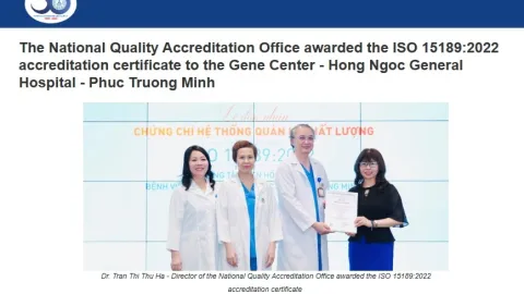 Hong Ngoc Hospital Gene Center Accredited to ISO 15189 for Medical Labs