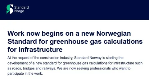 Norway to Develop Unified Method for Infrastructure Emissions Calculations