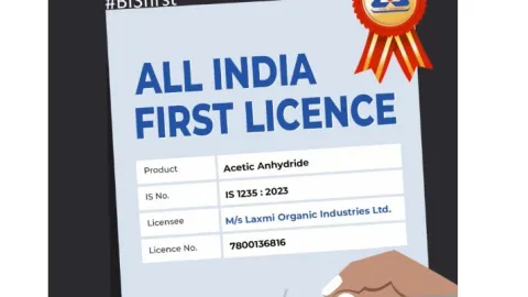 Laxmi Organic Becomes First in India Certified for Acetic Anhydride Standard