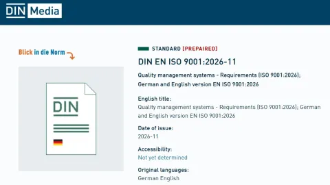 German Edition of ISO 9001:2026 Available Ahead of Schedule