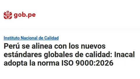 Peru Adopts ISO 9000:2026 as National Standard