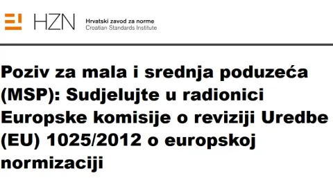 Croatia Calls On SMEs To Join EU Standardization Regulation Workshop