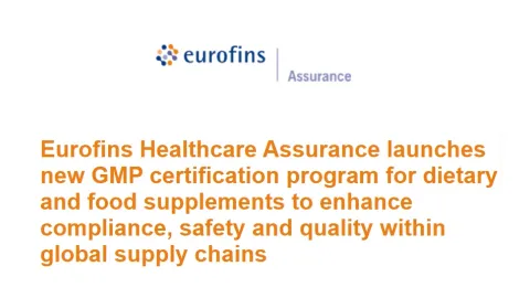 Eurofins Introduces GMP Certification Program for Dietary Supplements