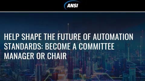 ANSI Invites Experts To Lead U.S. TAG For Automation Standards