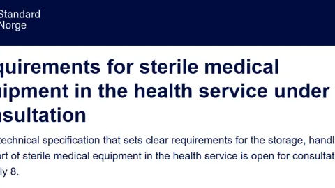 Consultation Open on Safe Handling of Sterile Medical Equipment in Norway