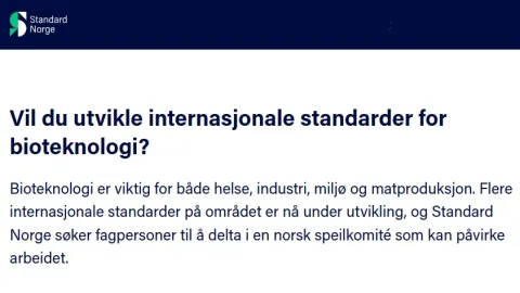 Norway Seeks Members for Proposed Biotechnology Standards Committee