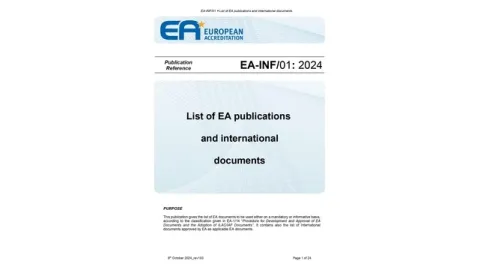 European Accreditation Updates Key Document List