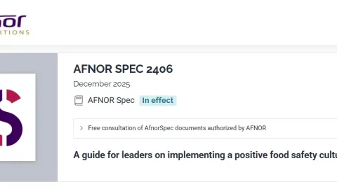 AFNOR Publishes SPEC 2406 Guide on Building a Positive Food Safety Culture