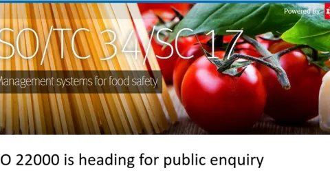 ISO 22000 Revision Enters Public Enquiry Stage
