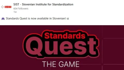 Standards Quest Game Now Available in Slovenian