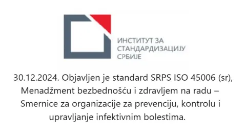 Serbia Translates ISO 45006 for Managing Infectious Disease Risks at Work