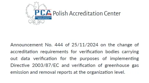 Polish Centre for Accreditation Updates Requirements for Greenhouse Gas Verification Bodies