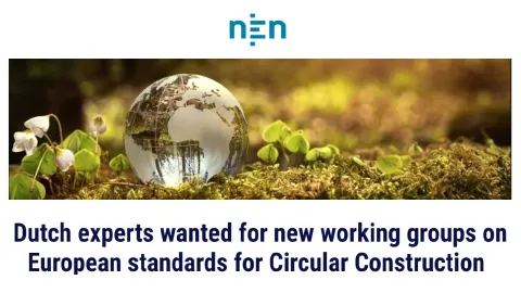 Dutch Experts Sought for New European Circular Construction Standards