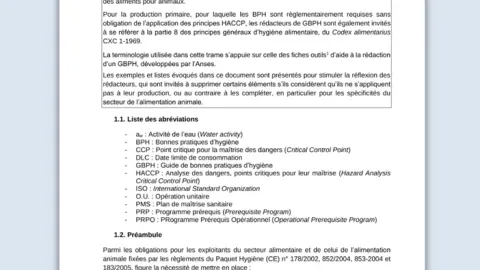 ANSES Publishes Reference Framework for Drafting Hygiene and HACCP Guides