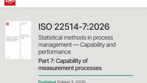 ISO 22514-7:2026 Revises Methods for Assessing Measurement Process Capability