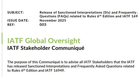 IATF Releases New Updates to Rules 6th Edition and IATF 16949