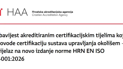 Croatia Gives Certification Bodies Until April 2029 to Transition to ISO 14001:2026
