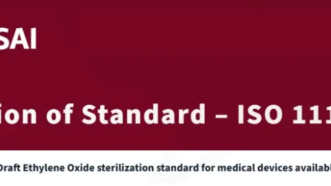 Draft of ISO 11135 for Medical Device Sterilization Under Review