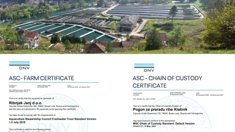 Tropic Ribarstvo Leads Balkans With ASC Farm and ASC CoC Certifications for Trout Farming