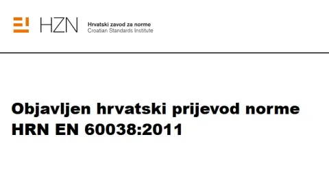 HZN Publishes Croatian Translation of Electrical Voltage Standard EN 60038
