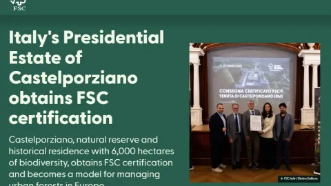 Italy’s Presidential Estate Gains FSC Certification for Sustainable Forest Management