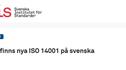 ISO 14001:2026 Now Available in Swedish
