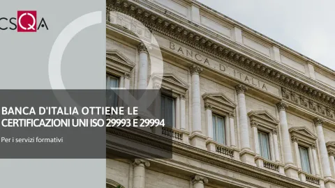 Bank of Italy Earns Certifications for Distance and Non-Formal Training