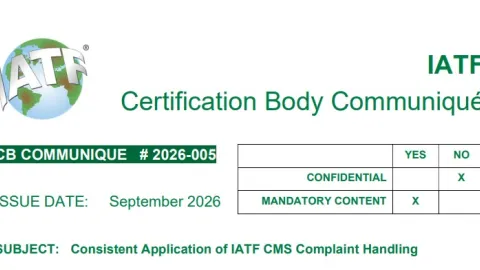 IATF Clarifies Complaint Handling for Certification Bodies