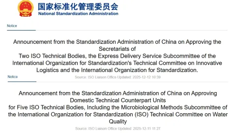 SAC Names National Coordinators for Five ISO Technical Bodies and Assigns Two Secretariat Roles
