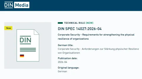 DIN SPEC 14027 Establishes First Comprehensive Framework for Corporate Security
