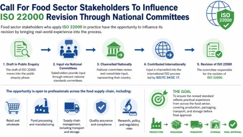 Call For Food Sector Stakeholders To Influence ISO 22000 Revision Through National Committees